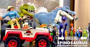 Unboxing: Imaginext - Spinosaurus, Parasaurolopus, Raptors