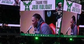 Jrue Holiday Bucks Video Tribute During RETURN with Celtics