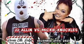 JJ ALLIN vs. Mickie Knuckles @horrorslamwrestling A Christmas Horror Story 12/29/23