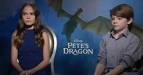 Pete's Dragon Interview - Oakes Fegley & Oona Laurence