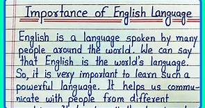 Importance of English Language essay | Write essay on Importance language paragraph