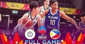 Chinese Taipei v Philippines | Full Basketball Game | FIBA Women's Asia Cup 2023 - Division A