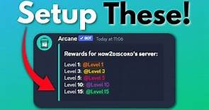 How To Setup Level Roles / Rank Roles (Arcane Bot Setup)