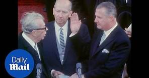 Richard Nixon's running mate Spiro Agnew is sworn in as Vice President in 1969