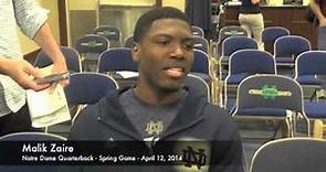 Malik Zaire Talks Notre Dame Spring Game
