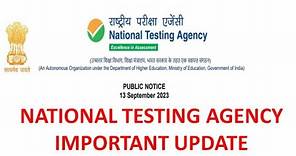 NTA Important Update (13/09/2023) | National Testing Agency | Exam Registration