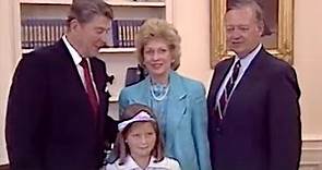 1986 Senator James T. Broyhill Visits President Reagan In Oval Office