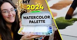 See what watercolors I'm taking into 2024! ✶ Palette setup and swatching