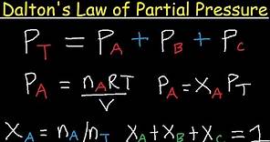 Dalton's Law of Partial Pressure Problems & Examples - Chemistry