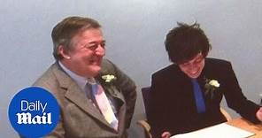 Stephen Fry marries Elliott Spencer in small wedding at registry - Daily Mail