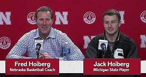Jack Hoiberg Joins Dad During Press Conference | Nebraska vs Michigan State | February 20, 2020