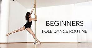 Beginners Pole Dance Routine VERY SIMPLE (First Pole class)