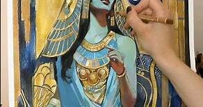Painting an Ancient Egyptian Goddess with GOLDEN Watercolors 🌻