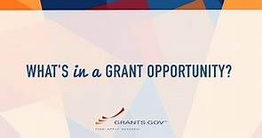 Intro to Grants.gov - What's in a Grant Opportunity?