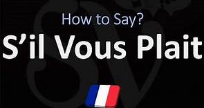 How to Say ‘PLEASE’ in French? | How to Pronounce S’il Vous Plait?
