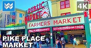 [4K] PIKE PLACE MARKET & GUM WALL - Downtown Seattle Washington 2024 Food Walking Tour Vlog & Guide