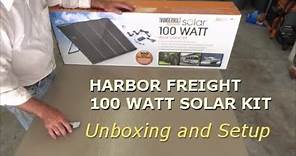 harbor freight 100 watt solar kit | UNBOXING and SETUP