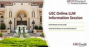 USC Online Master of Laws (LLM) Information Session
