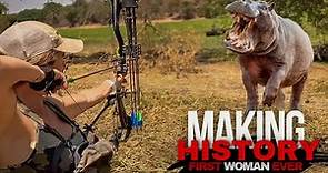 MAKING BOWHUNTING HISTORY! Sarah Bowmar's Hippo Bowhunt | First Women Ever |