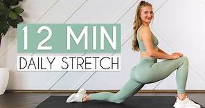 12 MIN DAILY STRETCH (full body) - for tight muscles, mobility & flexibility