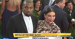 Where was Kanye when Kim gave birth?