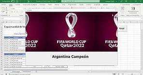 Calendario mundial de futbol en excel Qatar 2022 | Fixture Qatar 2022 | Simulador Qatar 2022