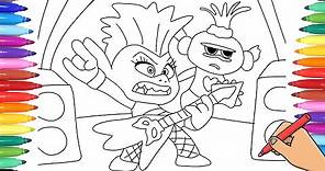 TROLLS WORLD TOUR COLORING PAGE - WATCH HOW TO DRAW TROLLS WORLD TOUR COLORING PAGE WITH MARKERS