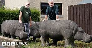 Actor Mark Bonnar revisits his dad's famous concrete hippos