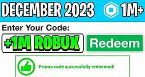 *2023* ROBLOX PROMO CODE GIVES YOU FREE ROBUX... (Roblox December 2023)