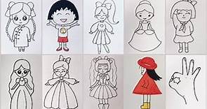 How to Draw Cartoon Girls with Easy Steps Tutorial for Kids | How to Draw a Cartoon Girl