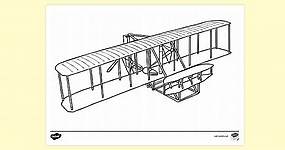 Wright Brothers Plane Colouring Page