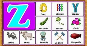 Words From Z | Vocabulary Words | Early Childhood Education | ABC Flashcards