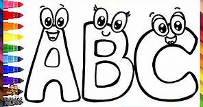Dibuja Y Colorea La Letra A, B y C 🔤 Aprende Las Letras 🌈 Dibujos Para Niños
