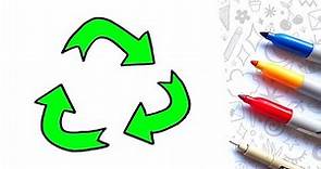 Cómo Dibujar el Símbolo de Reciclar Fácil Paso a Paso ♻️✨ | Dibujos para Dibujar