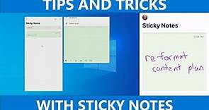 Windows Sticky Notes | Tips and Tricks