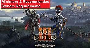 Age of Empire 3 Definitive Edition - PC Minimum & Recommended System Requirements