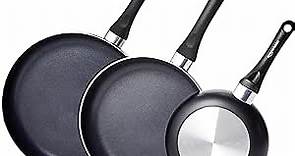 AmazonBasics 3-Piece Non-Stick Fry Pan Set - 8-Inch, 10-Inch, and 12-Inch