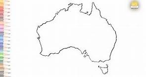 Map of Australia outline sketch easy | How to draw Australia Map simply step by step | Outline art