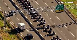 VIDEO NOW: Police procession to CT officers funeral