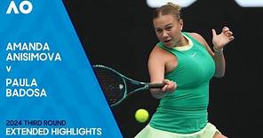 Amanda Anisimova v Paula Badosa Extended Highlights | Australian Open 2024 Third Round