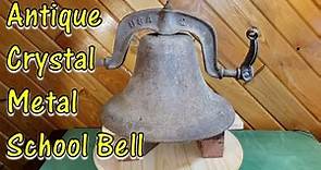 Antique Cast Iron Crystal Metal No. 2 School Yard Bell w Yoke BEAUTIFUL SOUND