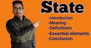 state and its essential elements. what is state? what are the essential elements of the state?#state