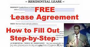 How to Fill Out our Free Residential Lease Agreement by Landlord Guidance