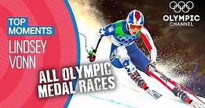 Lindsey Vonn - ALL Olympic Medal Races in Full Length | Top Moments