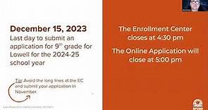2024-2025 Lowell High School Application Q&A