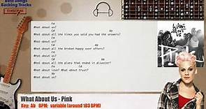 🎸 What About Us - Pink Guitar Backing Track with chords and lyrics