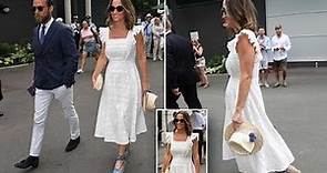 Pregnant Pippa Middleton shows off her neat bump at Wimbledon