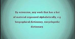 What Dictionary Means
