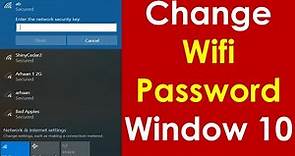 How to change wifi password in windows 10