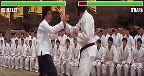 Bruce Lee vs. O'hara WITH HEALTHBARS | Enter the Dragon